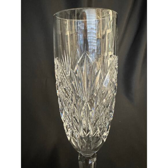 Tall Crystal Cut Glass Champagne Flute - Picture 10 of 10